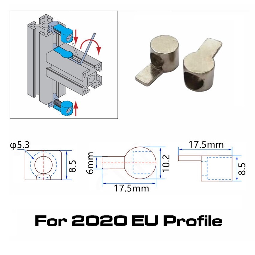 Aluminum 2020 Whistle connector