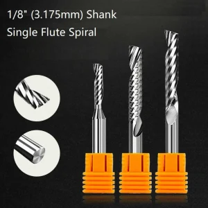 1/8" Shank CNC End Mill for Acrylic PVC MDF Single Flute Spiral | src_id_14085
